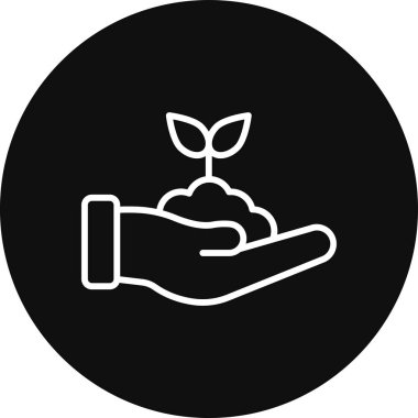 Ellerinde filiz tutan bir el simgesi