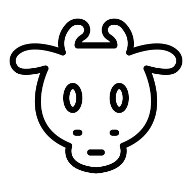 inek vektörü ince çizgi simgesi