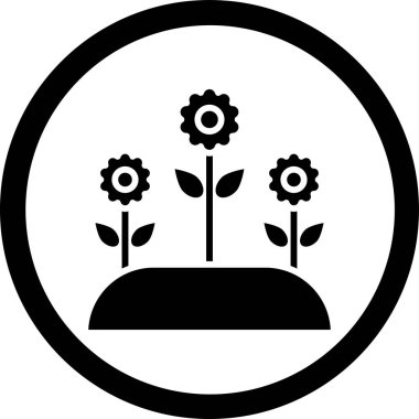 Çiçek simgesinin vektör illüstrasyonu