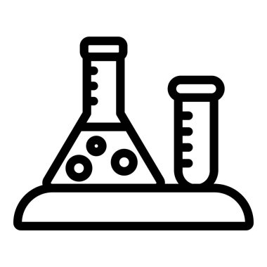 bilim ve kimya çizgi vektörü simgesi.