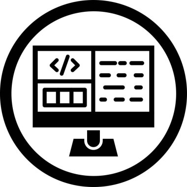 Bilgisayar. Web simgesi basit illüstrasyon