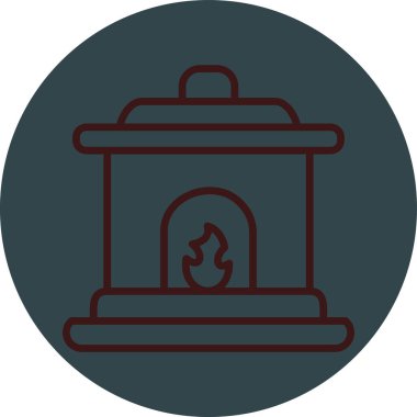 Şömine simgesinin vektör illüstrasyonu