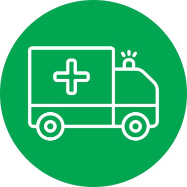 Moda stili izole edilmiş arka planda ambulans simgesi