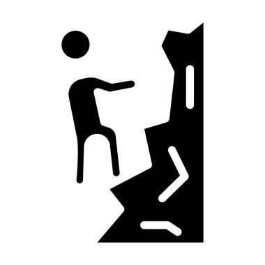 Adam merdiven simgesine tırmanıyor, glyometrik tarzda.