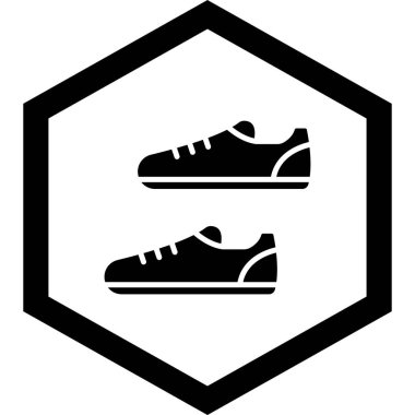 spor ayakkabı simgesi beyaz arkaplanda izole edilmiş modaya uygun düz stil.