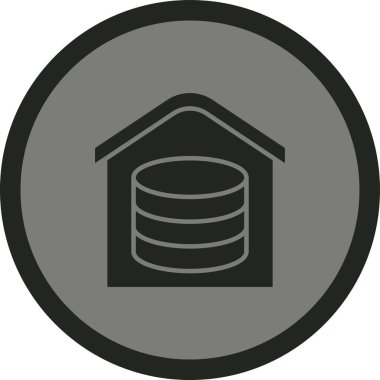 veritabanı düz yuvarlanmış vektör simgesi