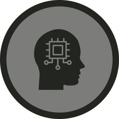 Düz dizaynlı beyin vektör simgesi