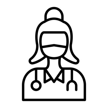 Doktor çizgisi ikon vektör çizimi