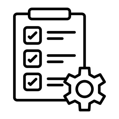 Kontrol listesi vektörü ince çizgi simgesi