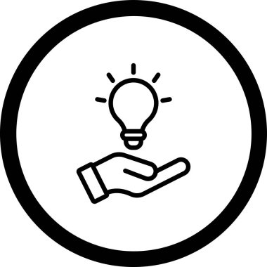 ampul fikir simgesi, vektör illüstrasyon