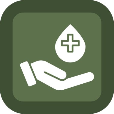 Kan bağışı yuvarlak kare düğme