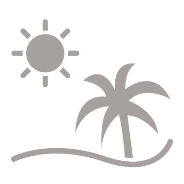 Güneş ve palmiye ağaçları vektör ikonu tasarımı