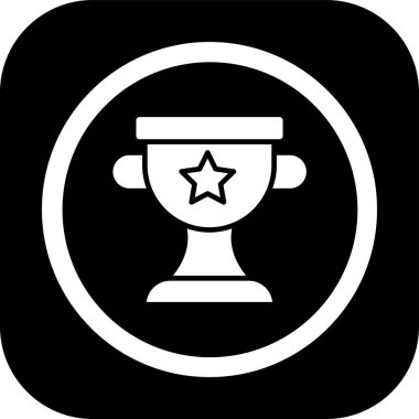Kupa ikonu, ödül sembolü, vektör illüstrasyonu