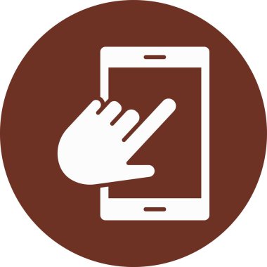 Telefon ikonu olan bir el. vektör illüstrasyonu