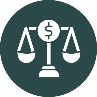 Adalet terazisi. Web simgesi basit illüstrasyon