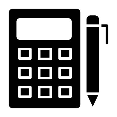 Hesap makinesi vektör simgesi. düz biçim tasarım sembolü
