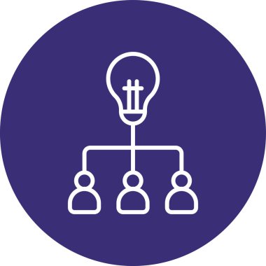 Benzersiz fikirler ve ampul vektör çizgisi simgesi