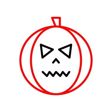 Beyaz arka planda yüzü olan Cadılar Bayramı balkabağı.