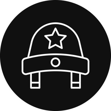 Polis şapkası simgesi basit bir şekilde izole edilmiş vektör illüstrasyonu