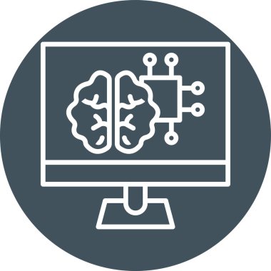 Beyaz arka plan üzerinde izole yapay zeka simgesi