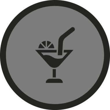 Kokteyl ikonu vektör illüstrasyonu