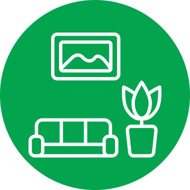 kanepe ikonu vektör illüstrasyonu