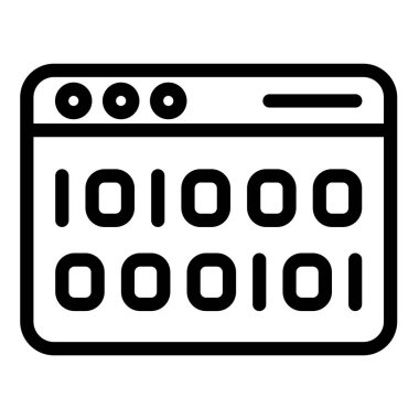 İkili Kod simgesi, vektör illüstrasyonu