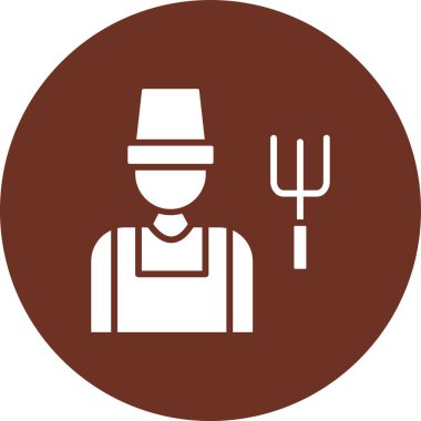 Çiftçi Vektör Şekil Simgesi Tasarımı