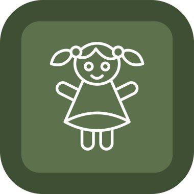 Bebek elbiseli kız, web simgesi basit vektör illüstrasyonu