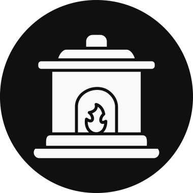 Şömine simgesinin vektör illüstrasyonu