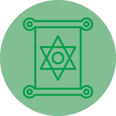 Yeşil ve beyaz yıldız simgesinin vektör çizimi