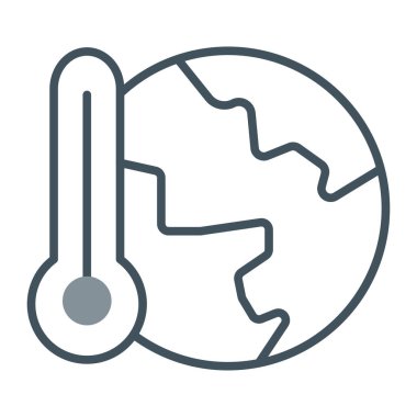 İklim Değişikliği web simgesi, vektör illüstrasyonu