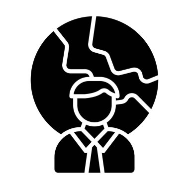 Kafa simgesi olan insan, vektör illüstrasyonu