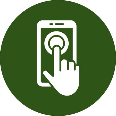 Telefon ekranı vektör simgesi. style vektör bicolor düz simge, eko ve yeşil renkler, yuvarlak açılar, beyaz arkaplan.