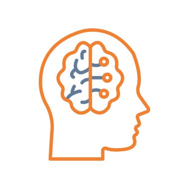 beyin simgesi olan insan kafası