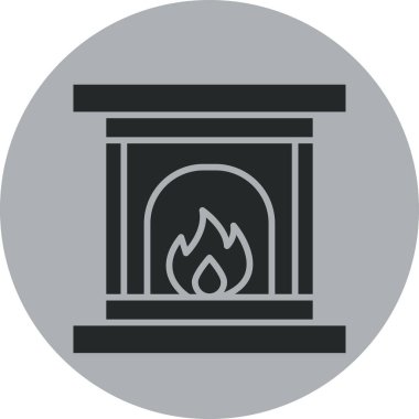 Şömine simgesinin vektör illüstrasyonu