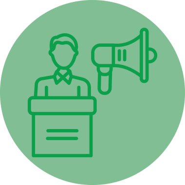 Mikrofon simgesi olan bir adamın vektör çizimi