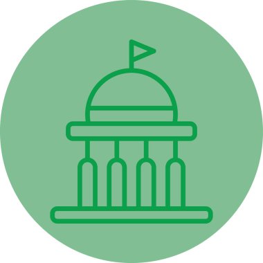 Capitol düz renk vektörü simgesi