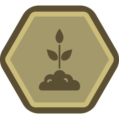 Çiçek bitkisi vektör simgesi. bu yuvarlak düz sembol turuncu renklerle beyaz arkaplanda gri renklerle çizilir.