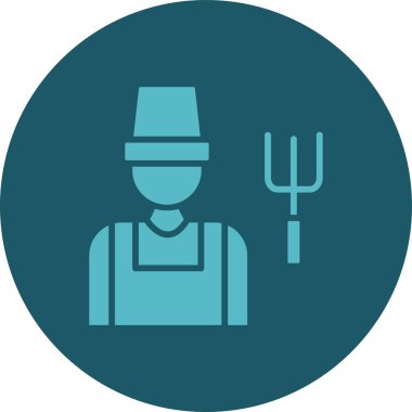 çiftçi ikonu vektör illüstrasyonu