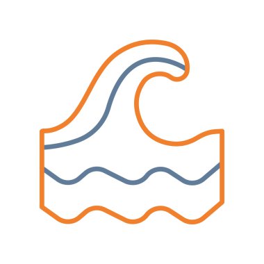 deniz dalgaları çizgi simgesi