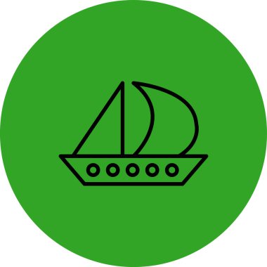 Gemi. Web simgesi basit illüstrasyon