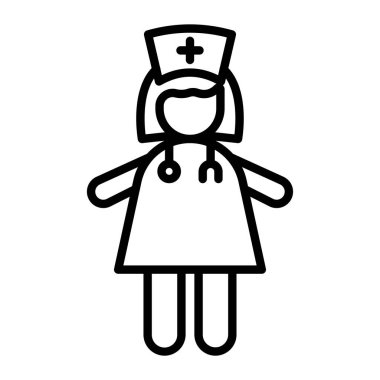steteskop simgesi olan hemşire, taslak biçimi