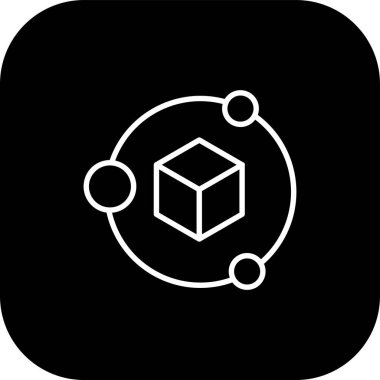 soyut arkaplan grubunda izole edilmiş küp simgesi