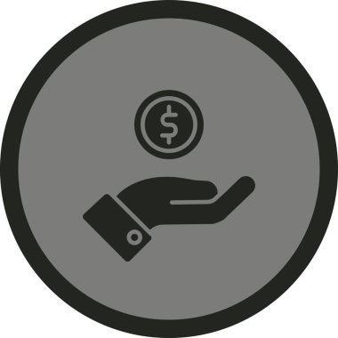 Moda tarzı arka planda dolar para simgesini tutan el kamerası