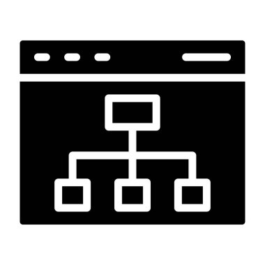 sunucu vektörü düz simgesi