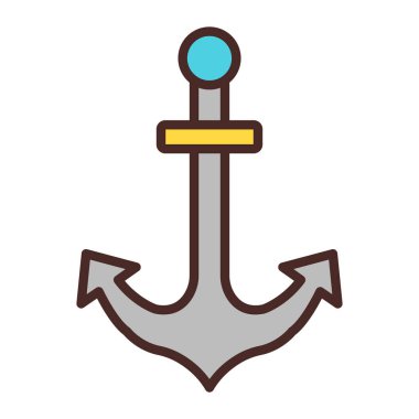 Çapa renkli vektör simgesi