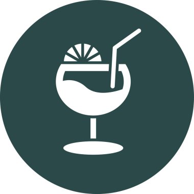 limonata kokteyli ikonu, vektör illüstrasyonu