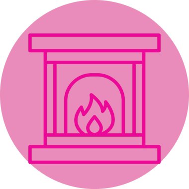 Şöminenin vektör illüstrasyonu