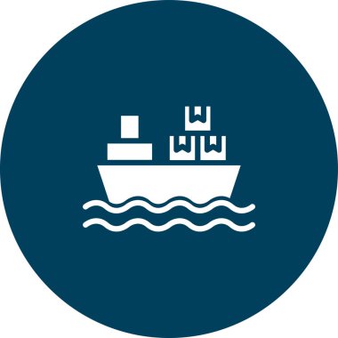 Bir tekne simgesinin vektör illüstrasyonu